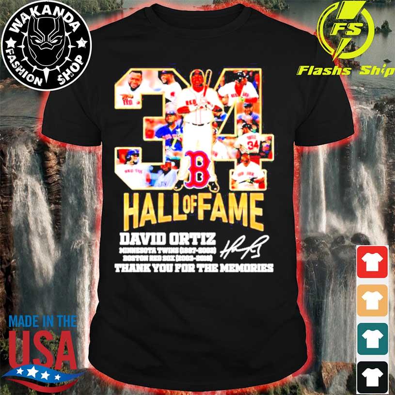 David Ortiz 34 Hall Of Fame Signature Shirt, hoodie, sweater, long