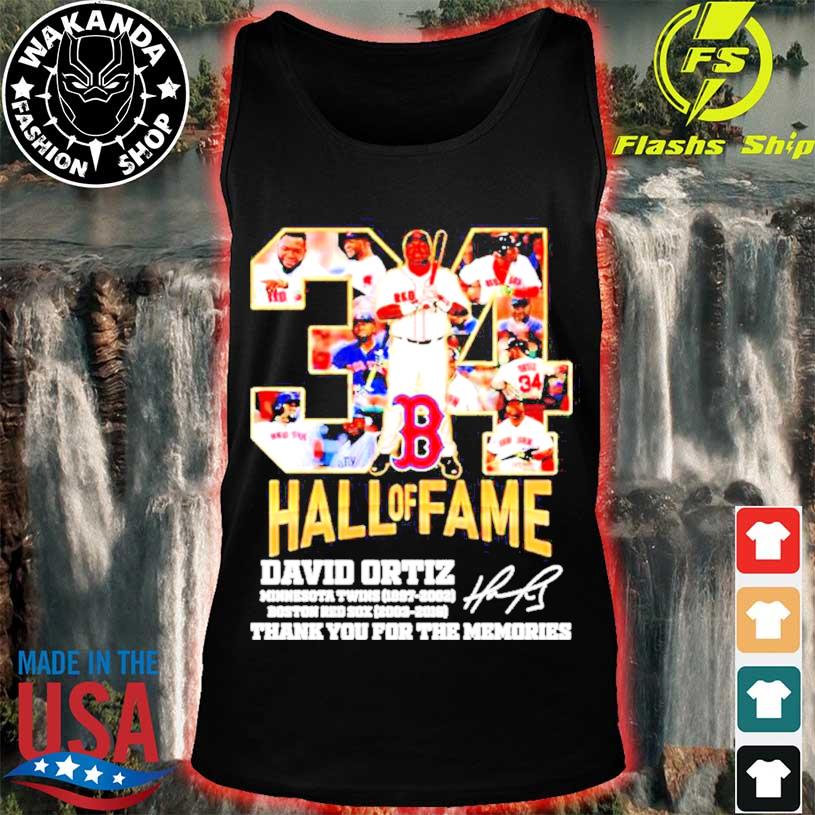 David Ortiz 34 Hall Of Fame Signature Shirt - Hersmiles