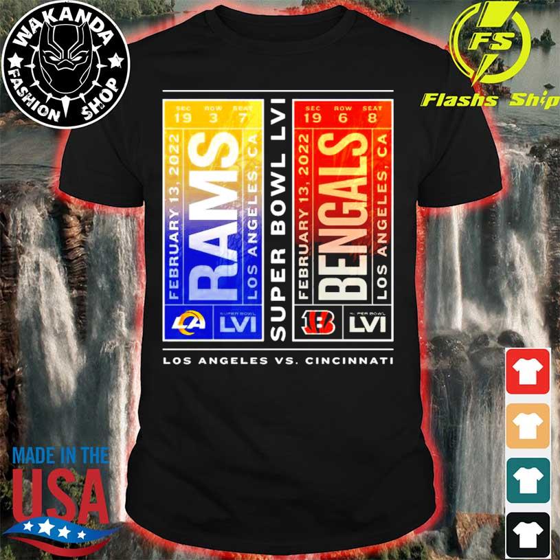 Cincinnati Bengals Los Angeles Rams 2022 LVI Super Bowl Shirts