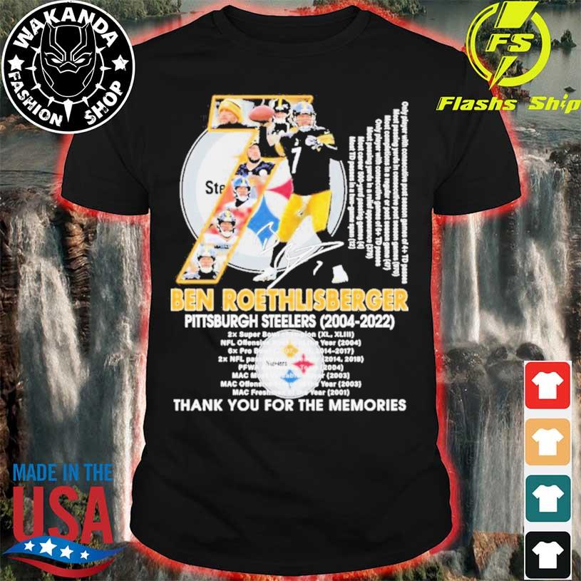 Official 7 ben roethlisberger pittsburgh steelers 2022 thank you for the  memories shirt shirt, hoodie, sweater, long sleeve and tank top