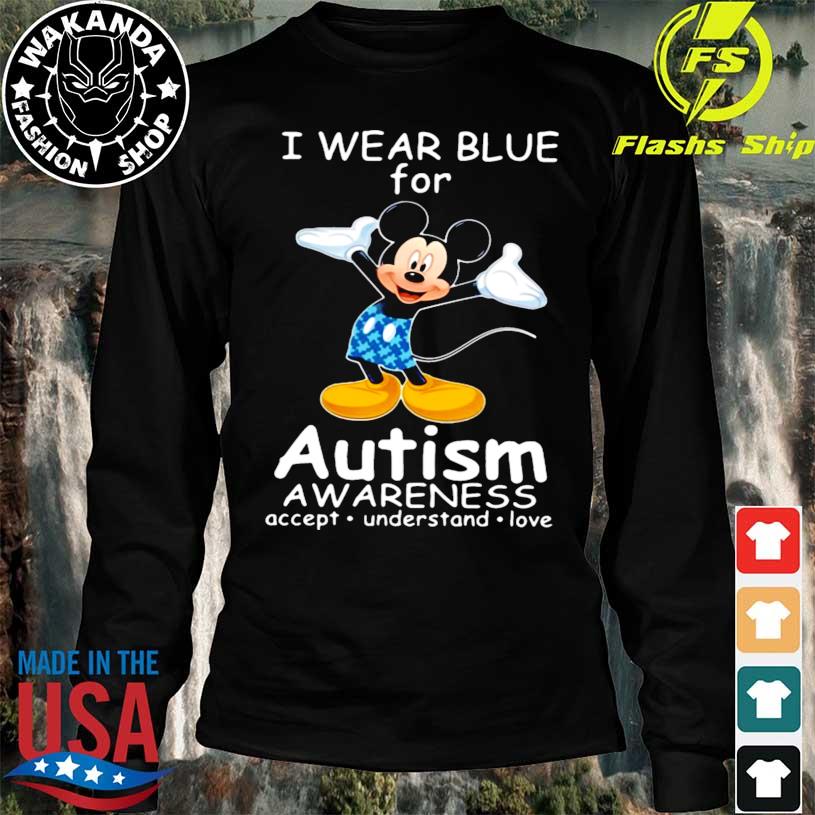 Top mickey mouse I waer blue for Autism awareness accept