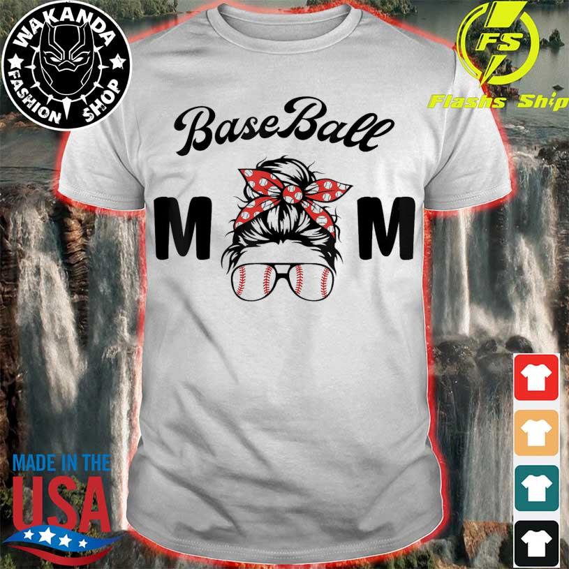 Bleached Baseball Mom Shirt Messy Bun Baseball Mother's Day Shirt