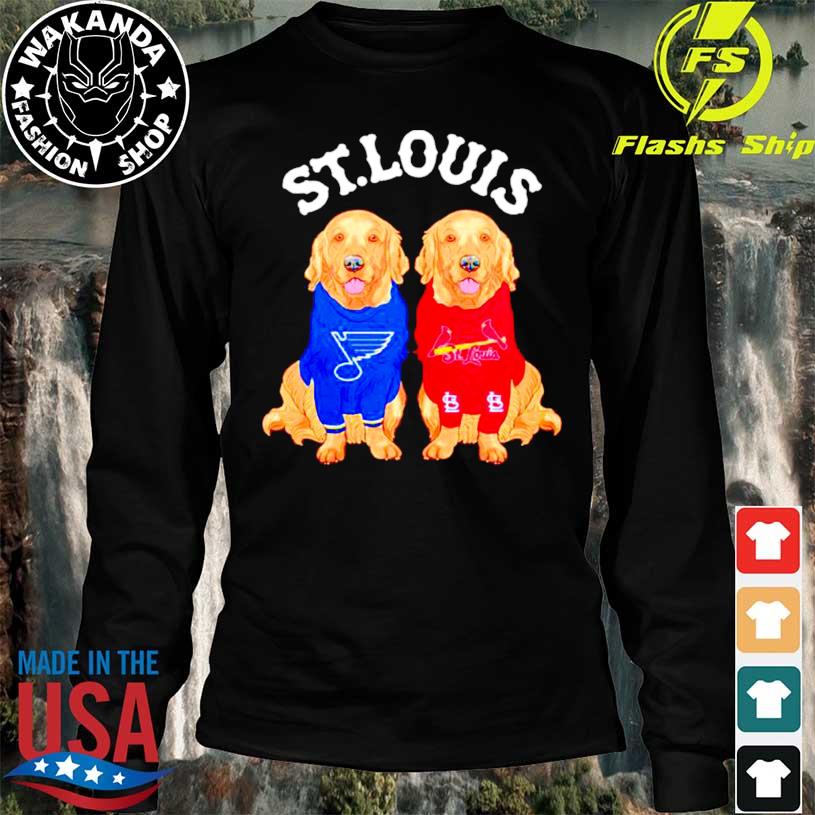 Golden Retriever dogs St. Louis Blues and St. Louis Cardinals shirt,  hoodie, sweater, long sleeve and tank top