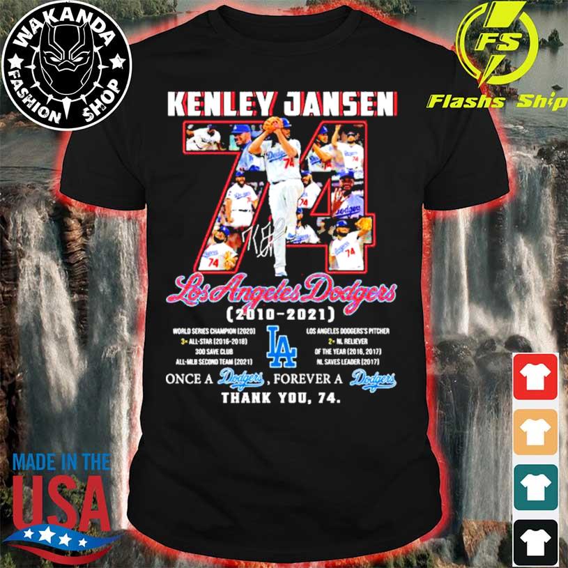 Kenley Jansen 74 Los Angeles Dodgers 2010-2021 thank you 74 signature shirt,  hoodie, sweater, long sleeve and tank top