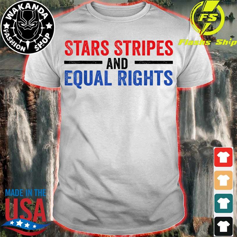 Stars stripes and equal rights messy bun shirt