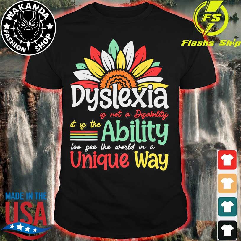 Dyslexia is not disability dyslexia awareness silver ribbon shirt