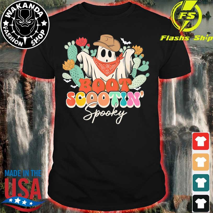 Boot Scootin’ Spooky, Country Cactus Ghost Boo Haw Halloween Shirt