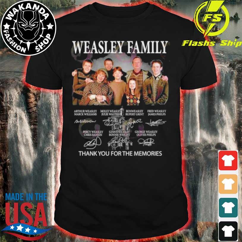 Awesome weasley Family Thank You For The Memories Signatures Shirt