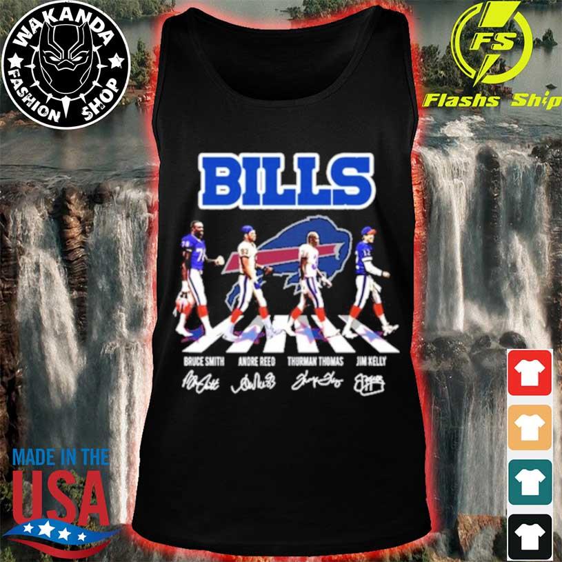 Awesome buffalo Bills Abbey Road Bruce Smith Andre Reed Thurman Thomas And  Jim Kelly Signatures shirt, hoodie, sweater, long sleeve and tank top