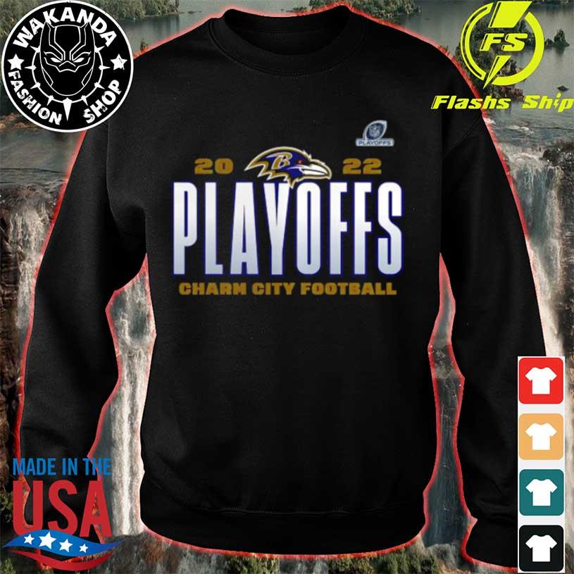 Baltimore ravens 2022 playoffs charm city football shirt, hoodie