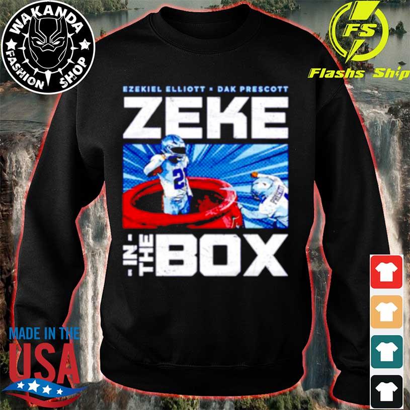 Dallas Cowboys Ezekiel Elliott and Dak Prescott Zeke in the Box shirt,  hoodie, sweater, long sleeve and tank top