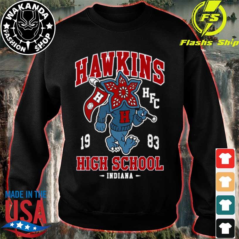 Hawkins High School Vintage Distressed Creepy Cute College Demogorgon  Mascot Shirt, hoodie, sweater, long sleeve and tank top