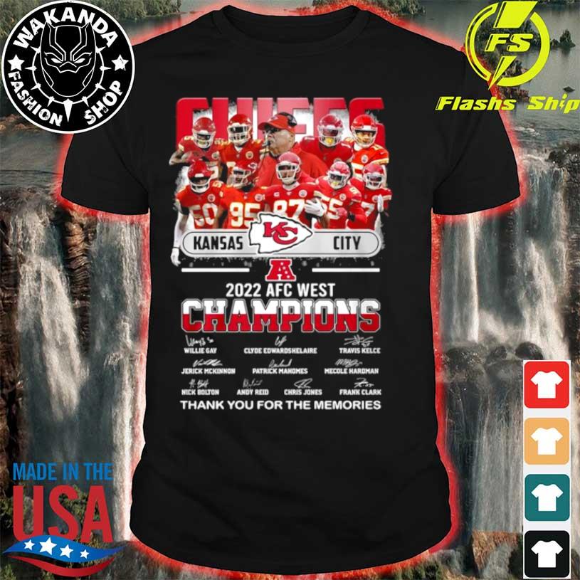 Kansas City Chiefs 2022 AFC West Champions Signatures Players Thank You For  The Memories Shirt, hoodie, sweater, long sleeve and tank top