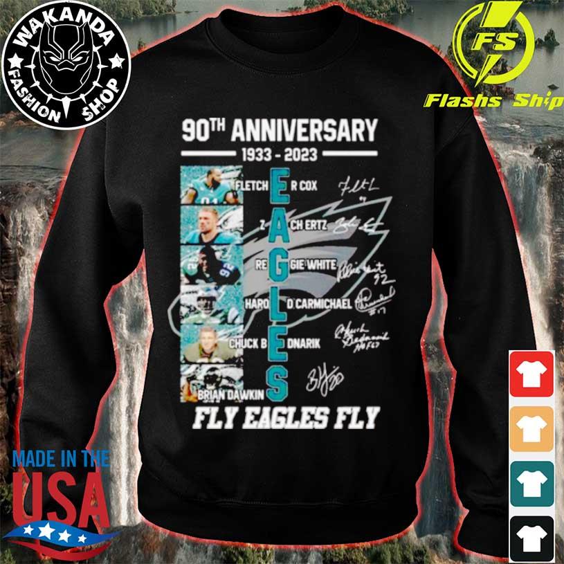 90th Anniversary 1993-2023 Philadelphia Fly Eagles Fly Signatures Shirt -  Bring Your Ideas, Thoughts And Imaginations Into Reality Today