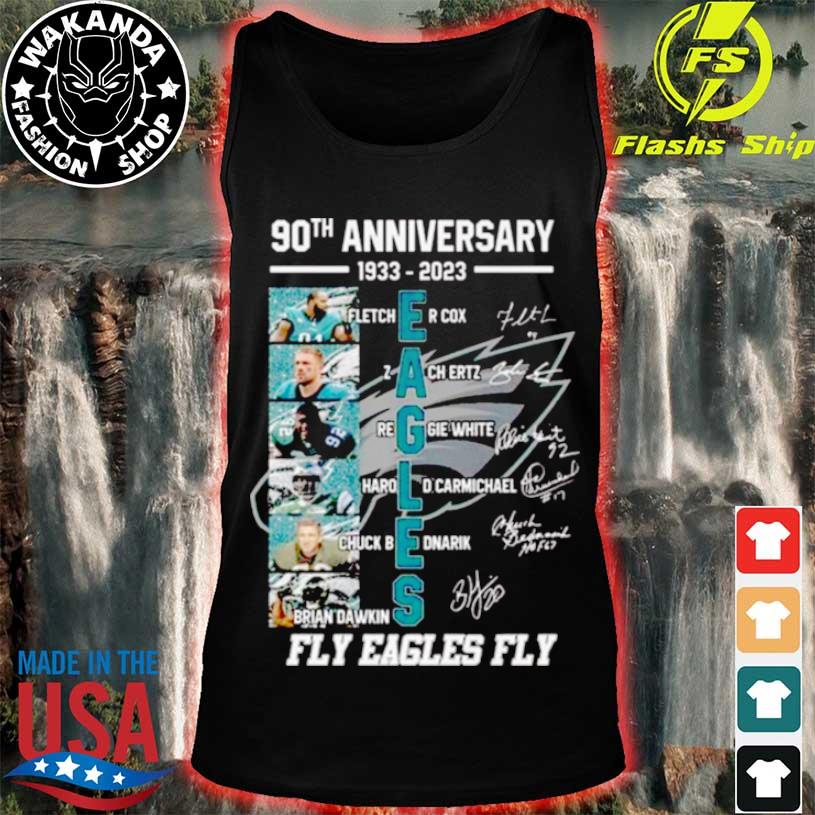 90th Anniversary 1993-2023 Philadelphia Fly Eagles Fly Signatures Shirt -  Bring Your Ideas, Thoughts And Imaginations Into Reality Today