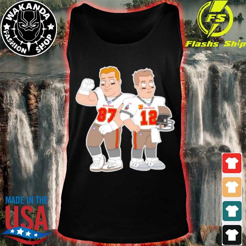 Rob Gronkowski and Tom Brady Tampa Bay Buccaneers cartoon shirt