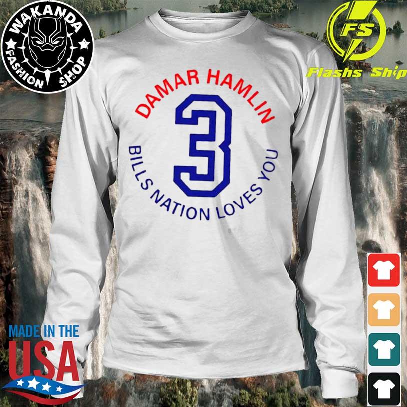 Love for 3 damar hamlin pray for damar hamlin shirt, hoodie, sweater, long  sleeve and tank top