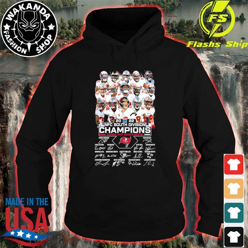 Tampa bay buccaneers team signature nfc south division champions 2021 2022  shirt, hoodie, sweater, long sleeve and tank top