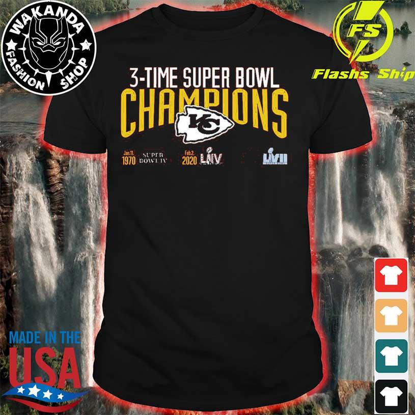 Kansas City Chiefs Super Bowl with 3x-time champions shirt, hoodie,  sweater, long sleeve and tank top