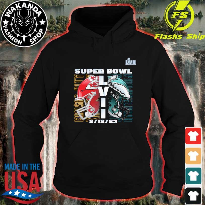 Kansas city Chiefs vs philadelphia eagles super bowl lvii matchup helmet  decals 2023 shirt, hoodie, longsleeve tee, sweater