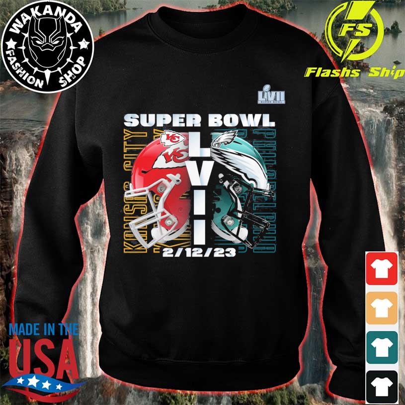 Kansas city Chiefs vs philadelphia eagles super bowl lvii matchup helmet  decals shirt, hoodie, sweater, long sleeve and tank top