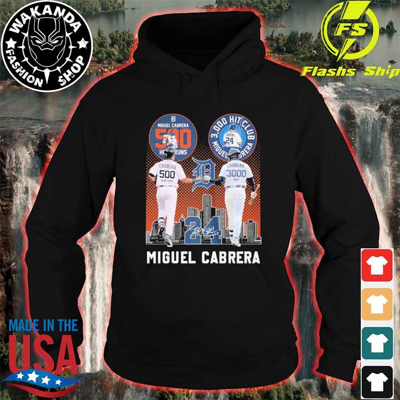 Number 24 Miguel Cabrera 500 Home Runs 3000 Hits Club Signature Shirt,  hoodie, longsleeve, sweater