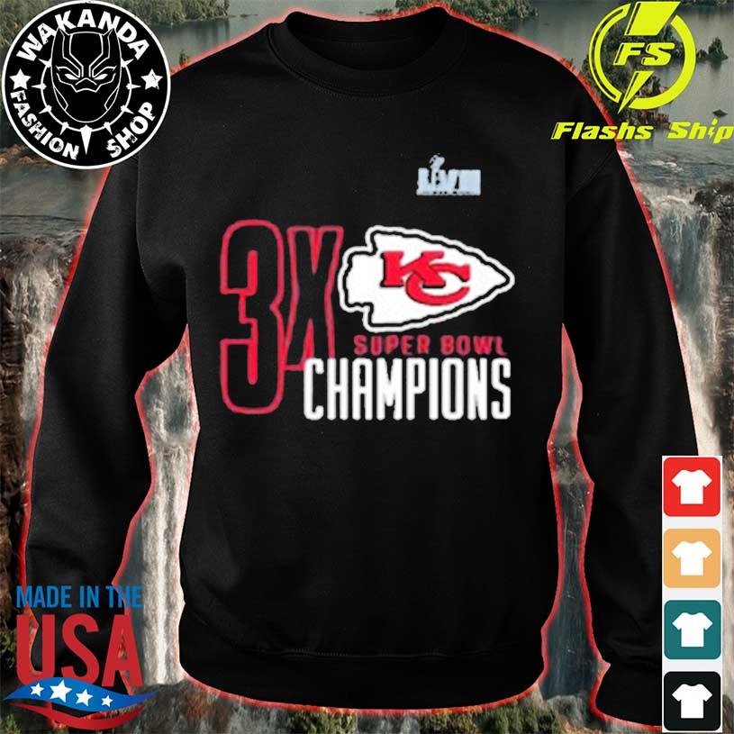 Men's Kansas City Chiefs Anthracite Three-Time Super Bowl Champions T-Shirt