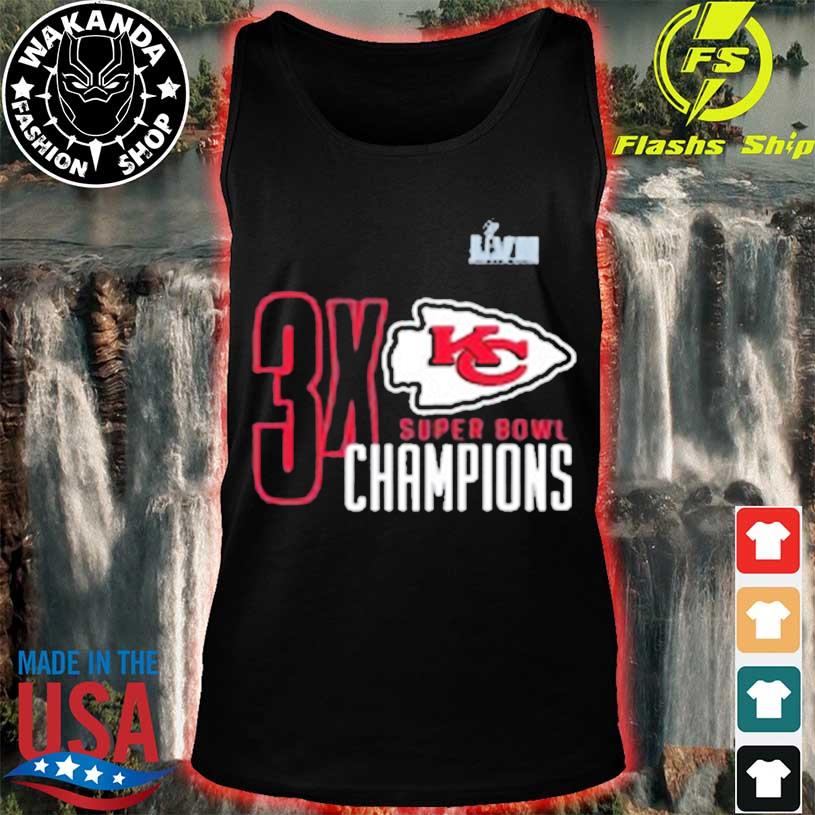 Men's Kansas City Chiefs Anthracite Three-Time Super Bowl Champions T-Shirt