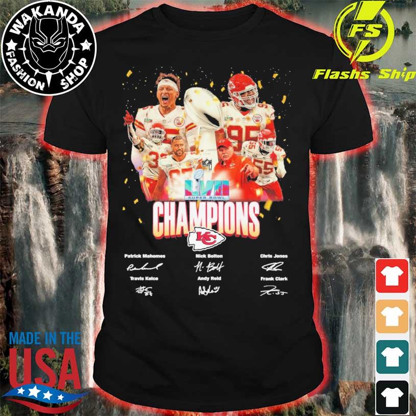 Chiefs Super Bowl LVII Champs Team Players signatures 2023 shirt