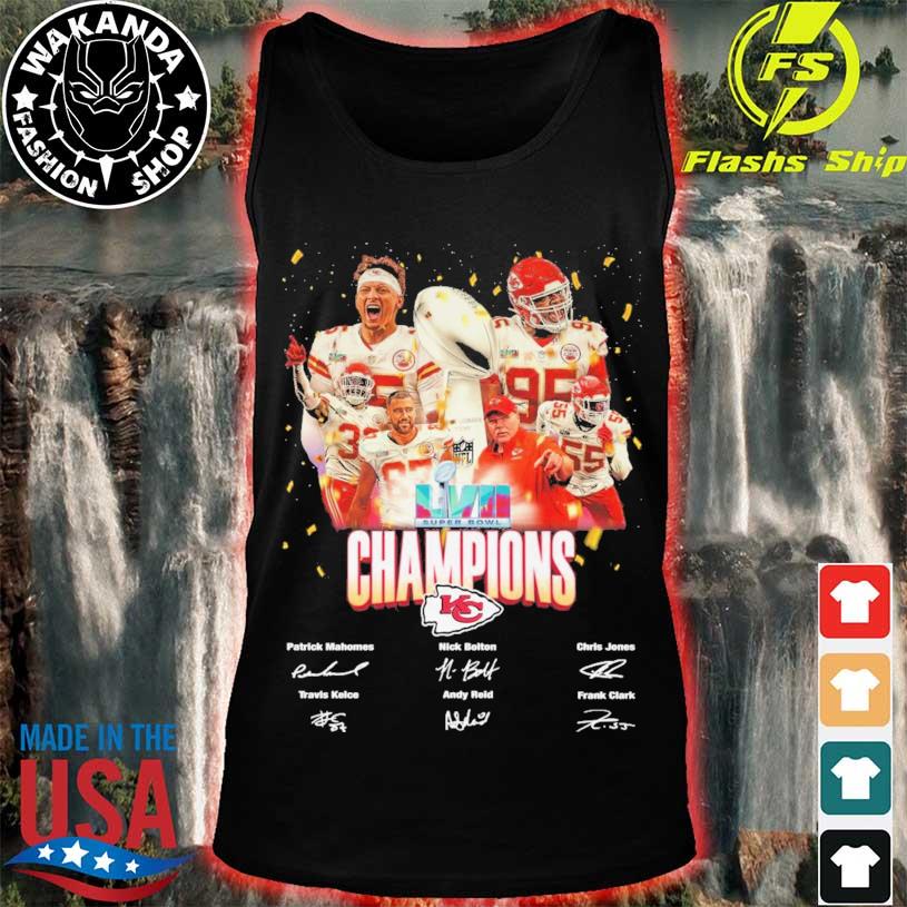 Chiefs Super Bowl Champions LVII Kansas City Chiefs Signatures 2023 T-Shirt  - Hersmiles