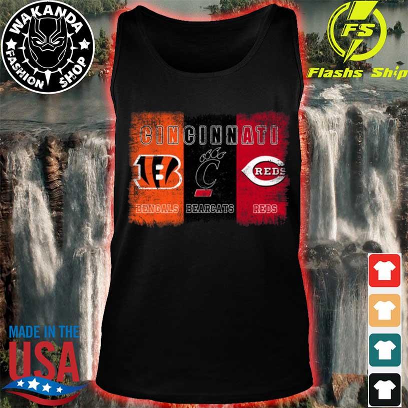 Design cincinnati Bengals Cincinnati Reds And Cincinnati Bearcats Unisex T- Shirt, hoodie, sweater, long sleeve and tank top