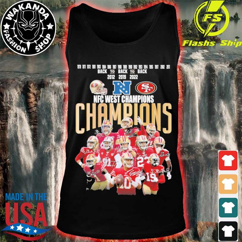 2022 NFC west Champions San Francisco 49ers signatures shirt