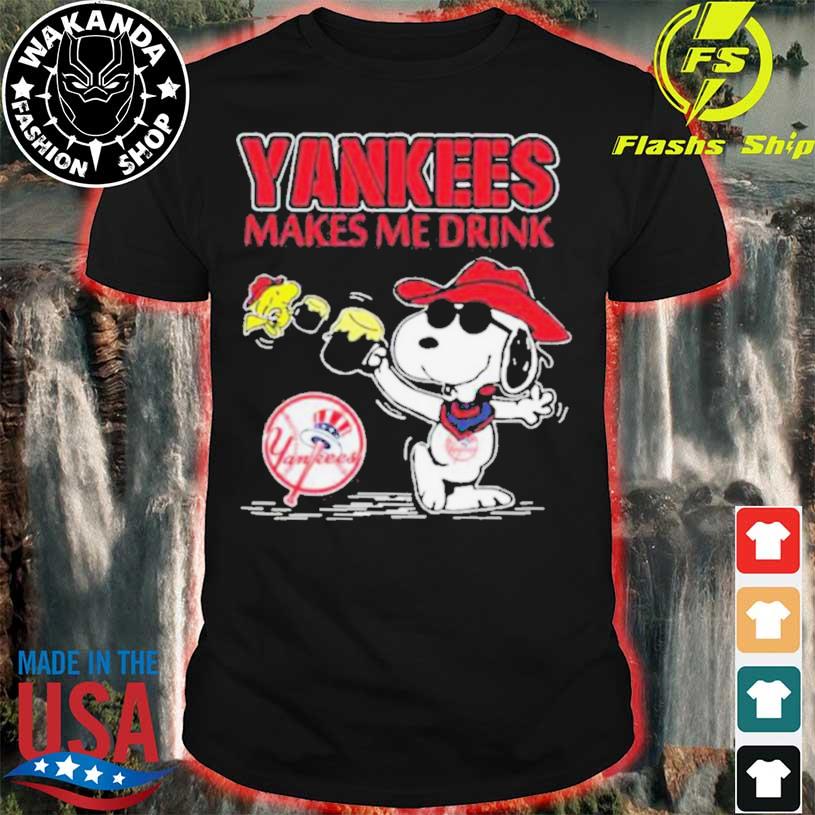 Snoopy And Woodstock New York Yankees Makes Me Drink shirt, hoodie,  sweater, long sleeve and tank top