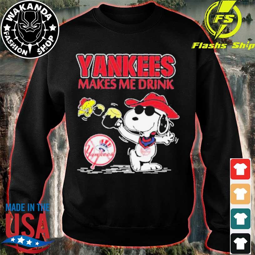 Snoopy And Woodstock New York Yankees Makes Me Drinks Shirt