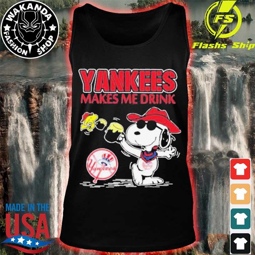 Snoopy And Woodstock New York Yankees Makes Me Drink shirt, hoodie