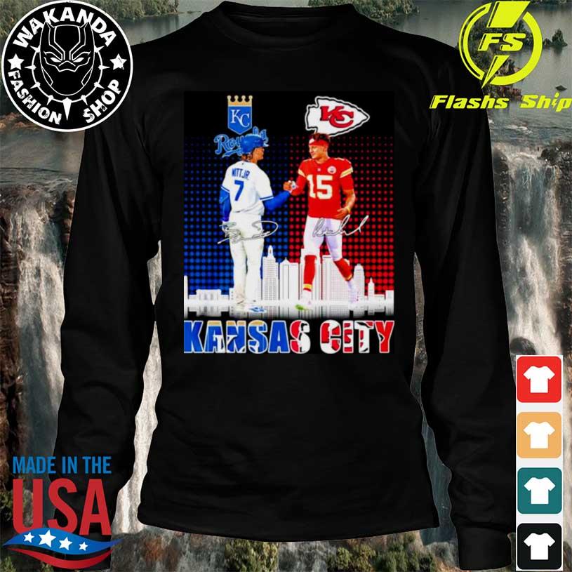 Kansas City Bobby Witt Jr and Patrick Mahomes signature shirt, hoodie,  sweater, long sleeve and tank top