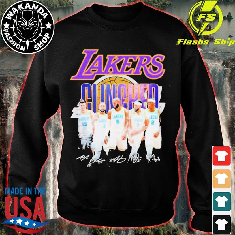 Los angeles Lakers team clinched 2023 NBA playoffs signatures T-shirt,  hoodie, sweater, long sleeve and tank top