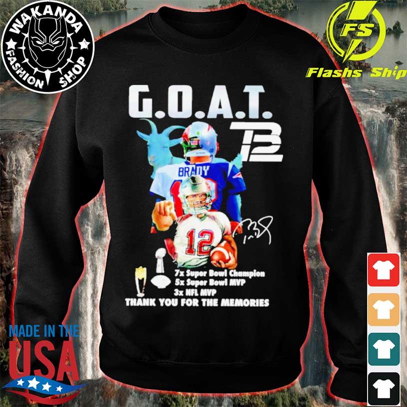 Tom Brady Goat Thank You For The Memories Signature T-Shirt