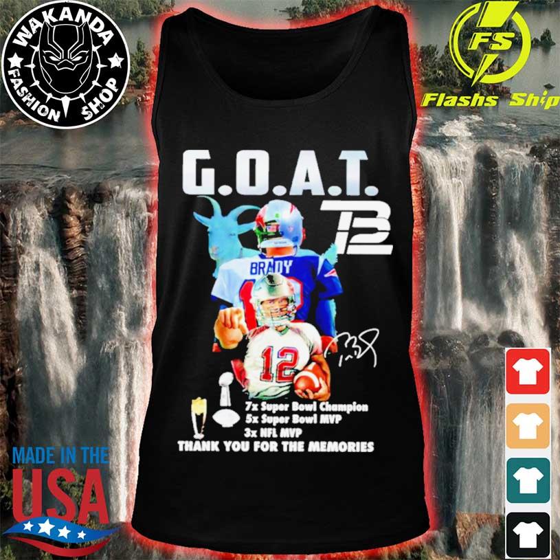 Official Tom Brady Goat Thank You For The Memories Signature Shirt, hoodie,  sweater, long sleeve and tank top