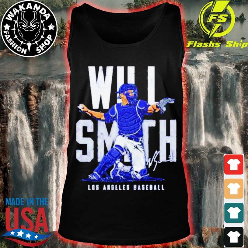 Will Smith Los Angeles Dodgers baseball name blocks t-shirt - Yesweli