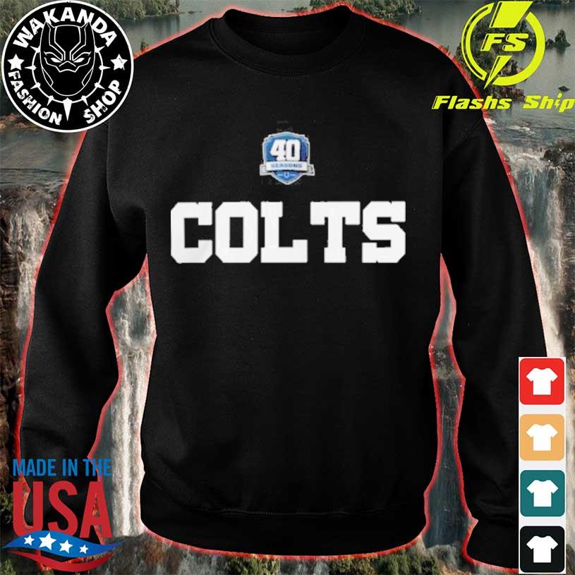 Official NFL indianapolis colts 40th anniversary crewneck t-shirt, hoodie,  sweater, long sleeve and tank top