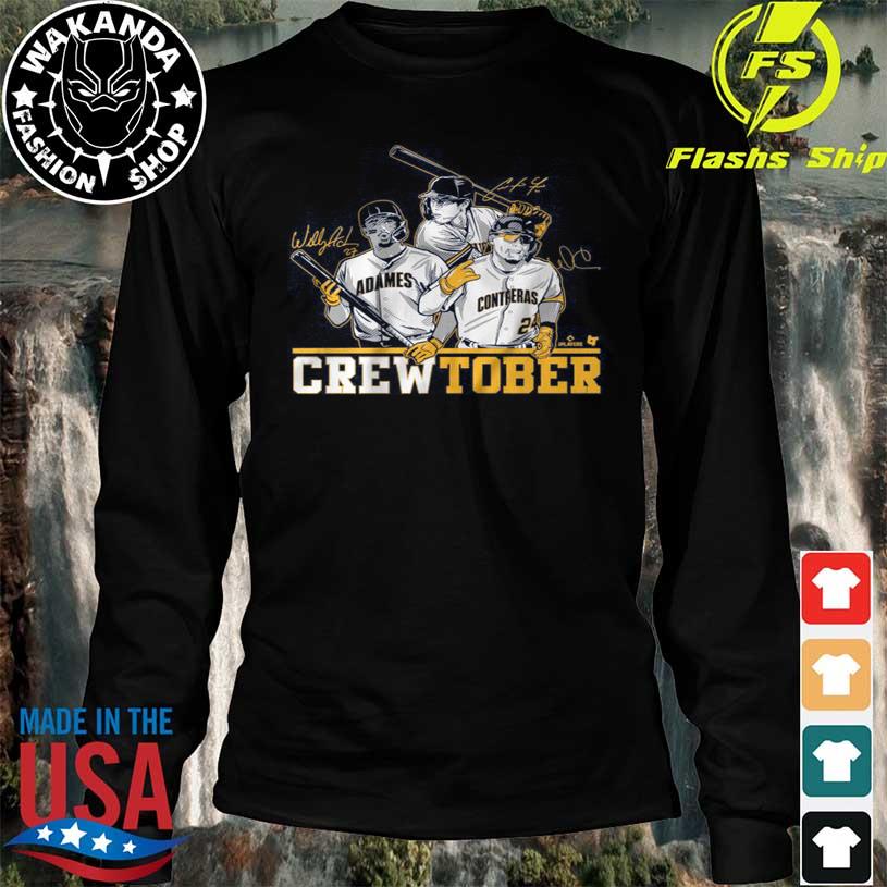 Official christian yelich willy adames and william contreras crewtober shirt,  hoodie, sweater, long sleeve and tank top