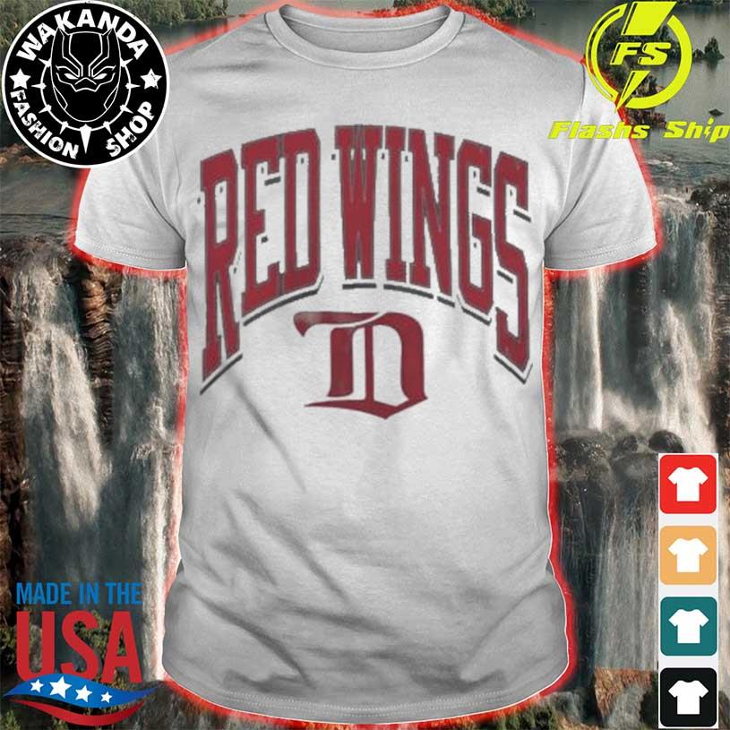 Detroit Red Wings Retro Brand Women Two Tone V-Neck Long Sleeve T-Shirt