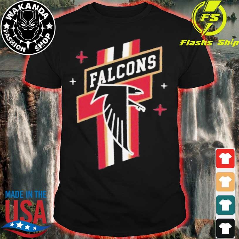 47 Women's Atlanta Falcons Black Half-Moon Crop T-Shirt