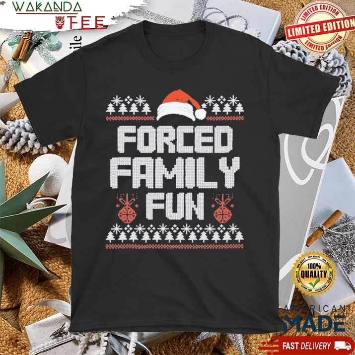 Official 2 bells and 1 Santa hat Forced Family Christmas Sarcastic Sweater