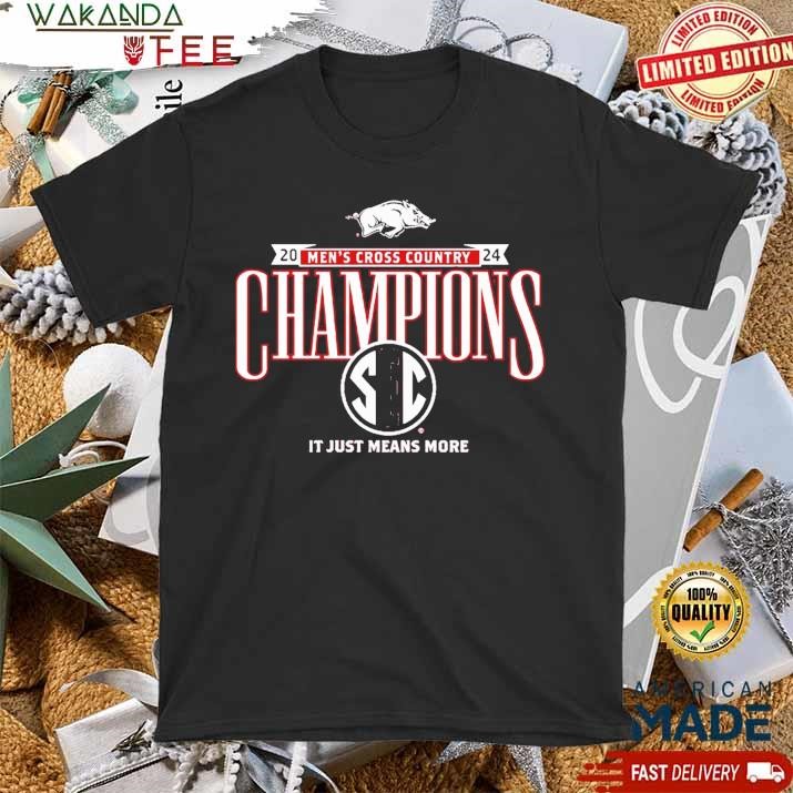 Official 2024 Sec Men’s Cross Country Champions Locker Room Arkansas Razorbacks T shirt