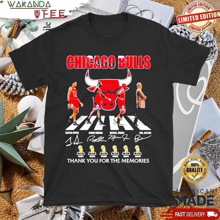 Official Chicago Bulls The Legends Forever Thank You For The Memories Scottie Pippen Michael Jordan Phil Jackson Dennis Rodman Phil Jackson T Shirt