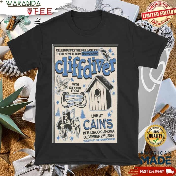 Official Cliffdiver Dec 27 2024 Cain's Ballroom Tulsa, OK Tour Poster T Shirt