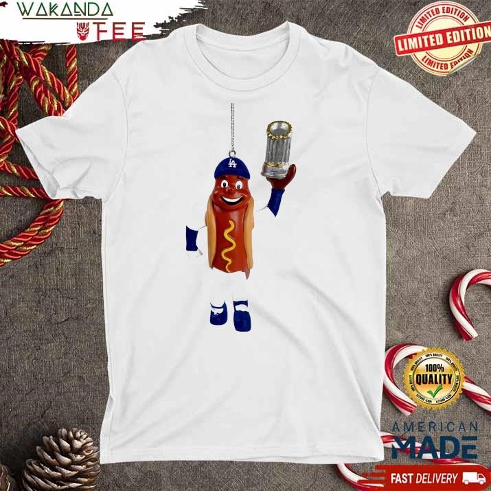 Official Dodger Dog Los Angeles Dodgers 2024 World Series Champions Mascot Duck Ornament Shirt