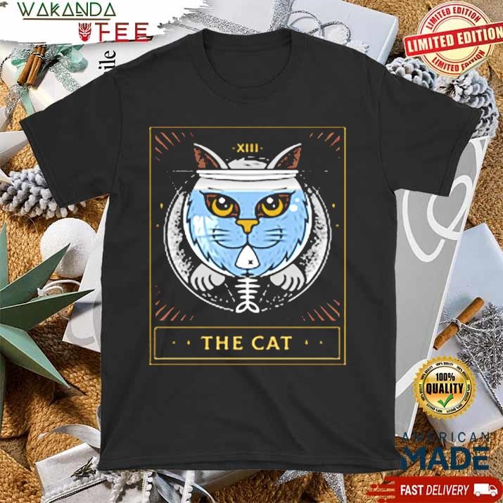 Official Fish Bowl Cat Tarot Card T Shirt